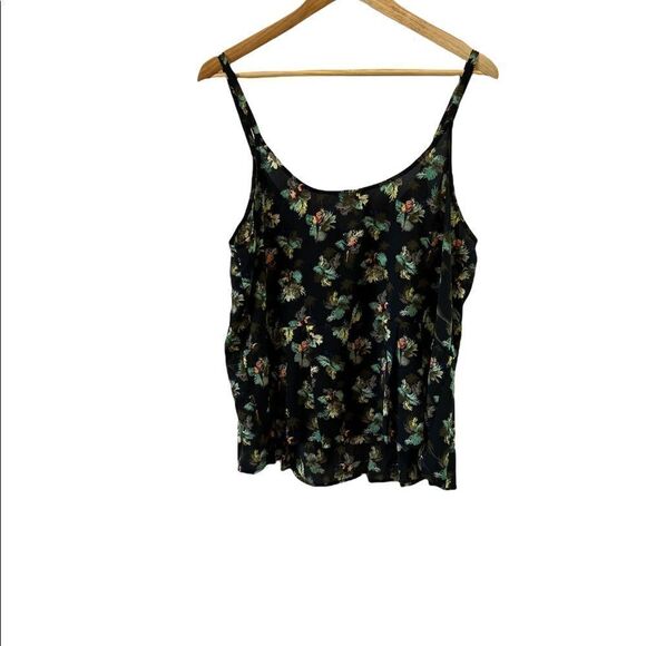 REITMANS Petites Black Printed Lightweight Spaghetti Strap Peplum Zip Tank Top - Picture 2 of 10